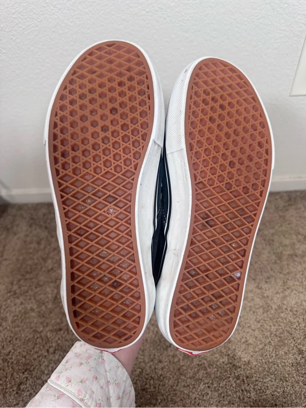 Vans Black Slip-On Loafers with White Sole